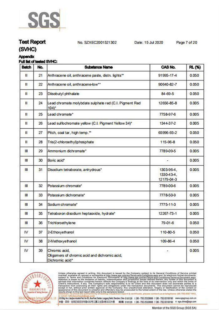 自恢復保險絲REACH認證7